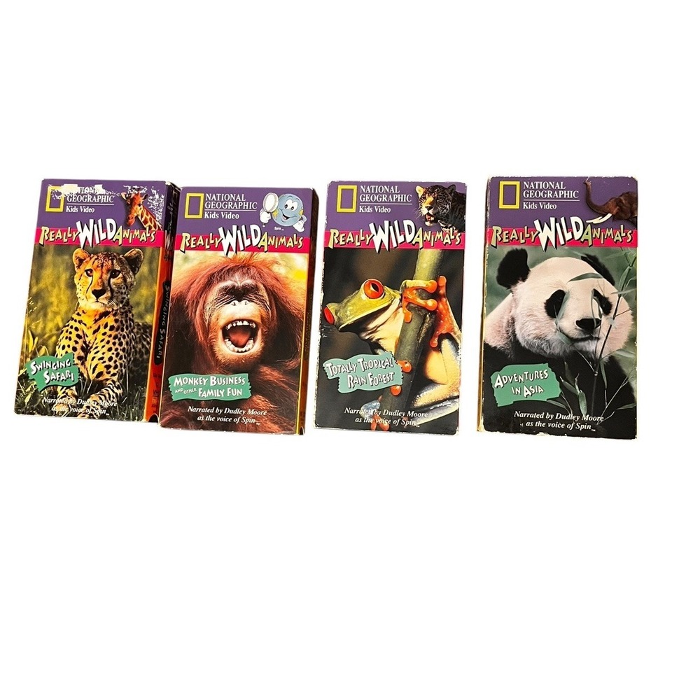 Lot of 4 Really Wild Animals from National Geographic Kids Video Vintage Y2K 90s